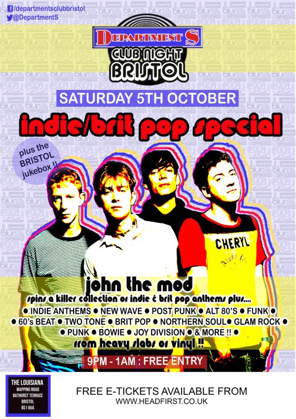 DEPARTMENT S INDIE BRIT POP SPECIAL- FREE ENTRY